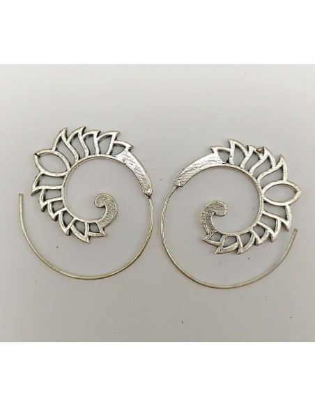 Pendientes espiral 3,5cm - Bisutería de India.