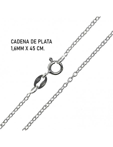 cadena de plata 1,6mm x 45 cm.