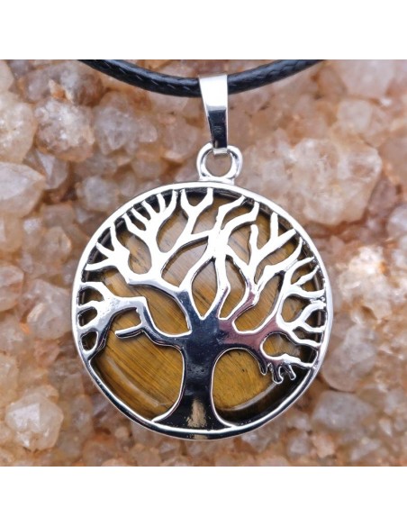 Colgante Árbol de la vida con ojo de tigre.