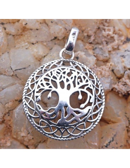 Colgante de plata Árbol de la vida. Joyería étnica.