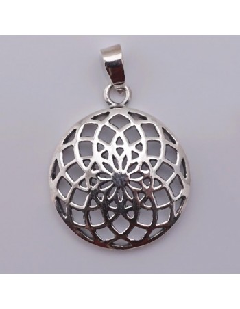Colgante de plata Flor de la vida. Joyería étnica. 2