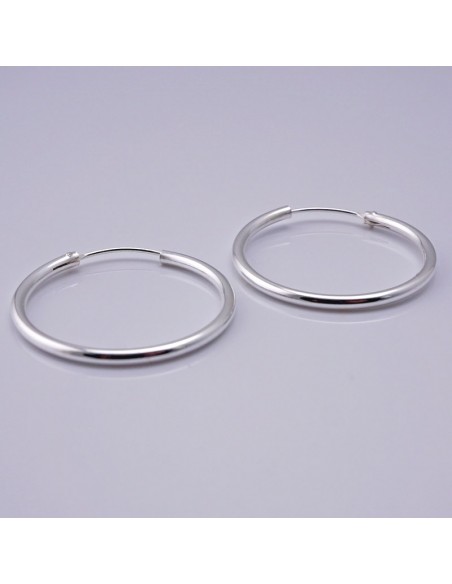 Aros de plata lisos 35mm . Aros de plata Bali.