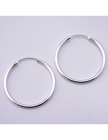 Aros de plata lisos 35mm . Aros de plata Bali. 2