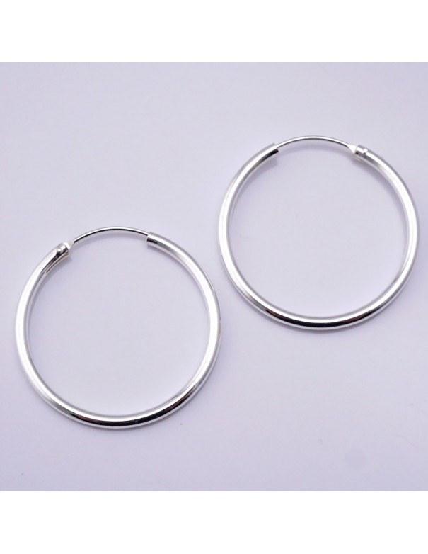 Aros de plata lisos 35mm . Aros de plata Bali.