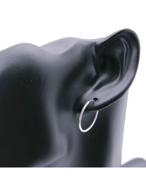 Aros de plata lisos 20mm-Pendientes de plata.
