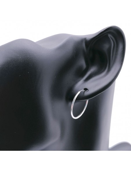 Aros de plata lisos 20mm-Pendientes de plata.