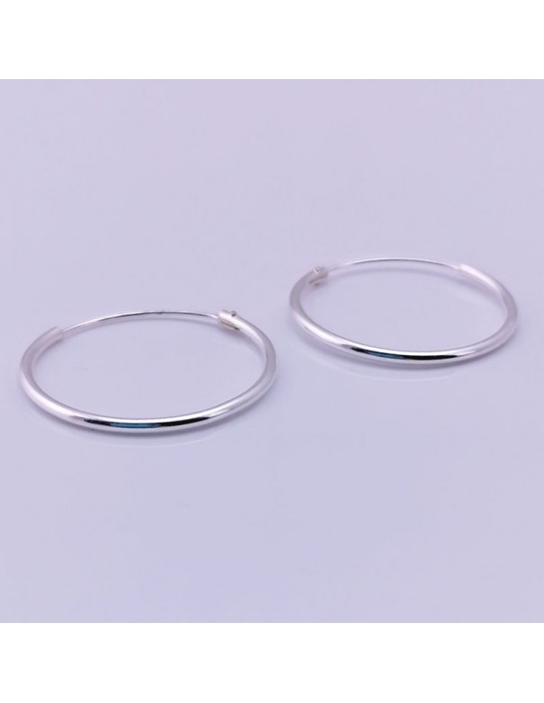Aros de plata lisos 20mm-Pendientes de plata.