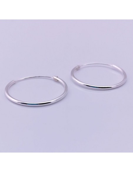 Aros de plata lisos 20mm-Pendientes de plata.