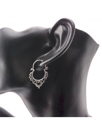 Aros calados de plata- Joyería Étnica. 2