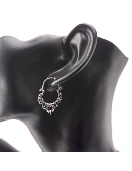 Aros calados de plata- Joyería Étnica.