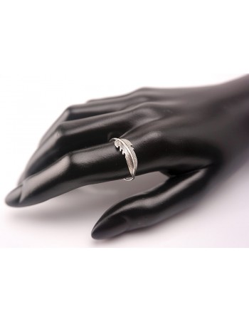 Anillos de plata diseño pluma. 2
