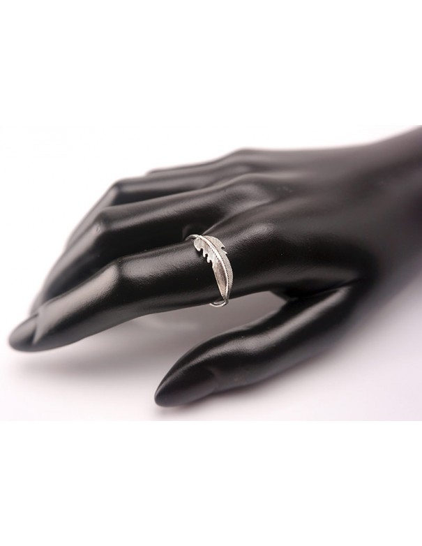 Anillos de plata diseño pluma.
