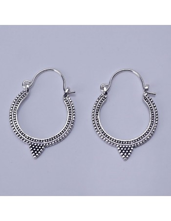Aros de plata labrados-Joyería étnica.