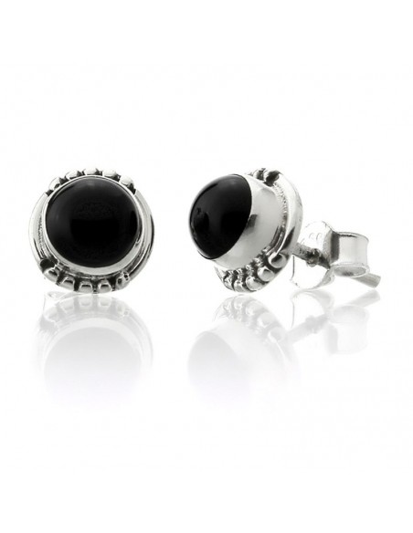 Pendientes De Plata Con Ónix- Joyería Étnica.