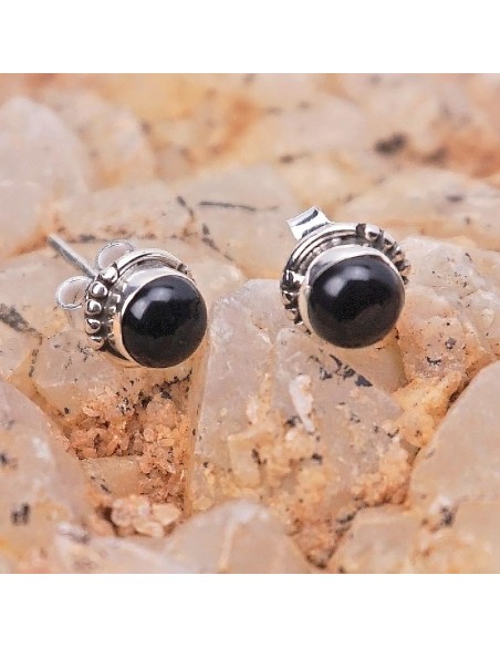 Pendientes De Plata Con Ónix- Joyería Étnica.
