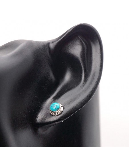 Pendientes de plata con turquesa - Joyería étnica.