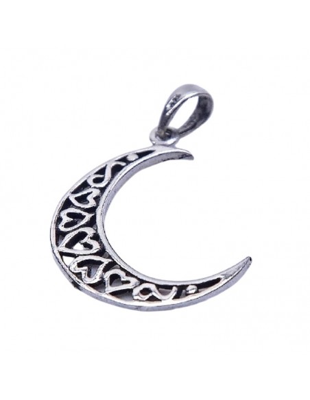 Colgante de plata media Luna- Joyería étnica. Colgante de plata media Luna- Joyería étnica.