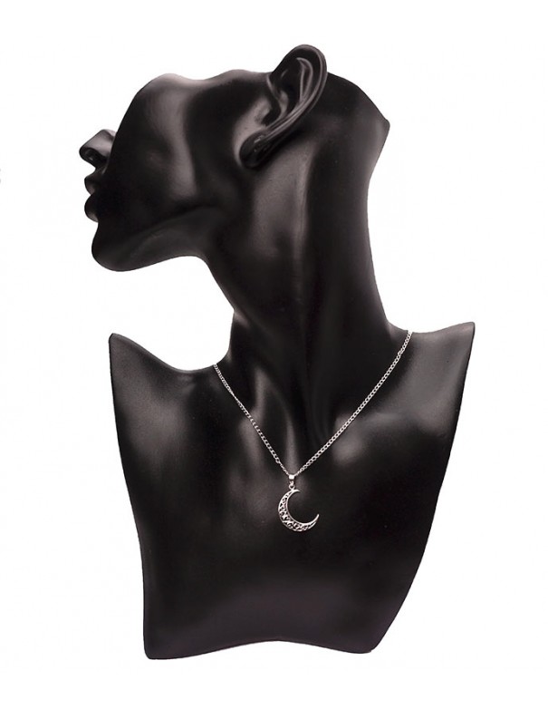 Colgante de plata media Luna- Joyería étnica.