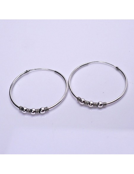 Aros de plata Bali 30 mm. ref: AG14110