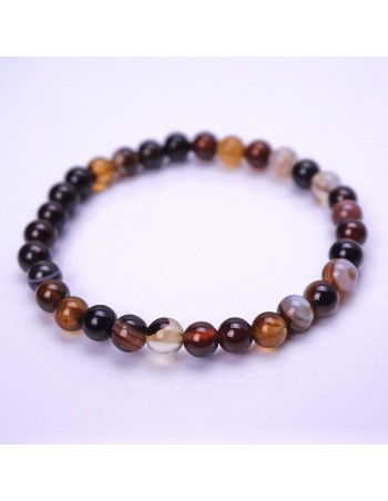 Pulsera de piedra natural, ágata India. Cuentas de 6mm.