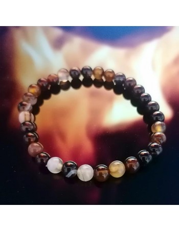 Pulsera de piedra natural, ágata India. Cuentas de 6mm. 2