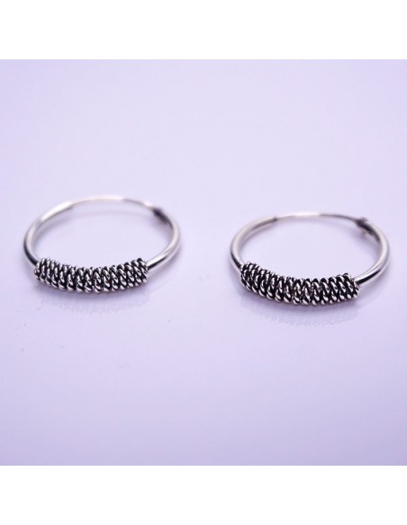 Aros de plata 18mm, hechos de forma artesanal en Bali.