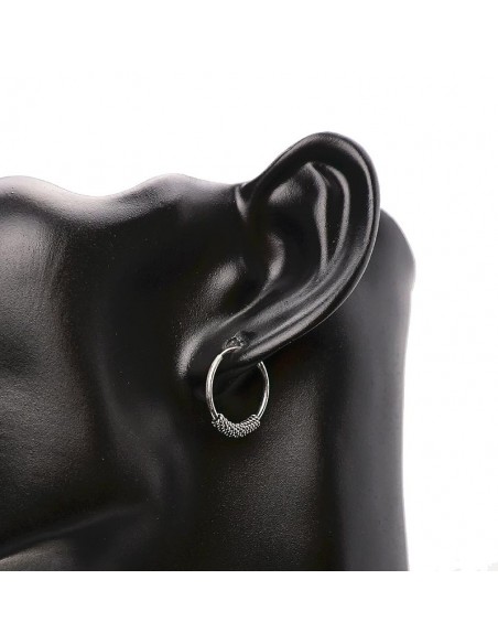Aros de plata 18mm, hechos de forma artesanal en Bali.
