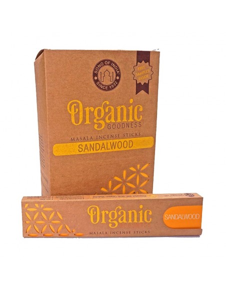 Incienso orgánico madera de sándalo. Varitas de incienso enrolladas a mano y preparadas cuidadosamente.