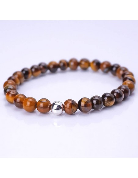 Pulsera ojo de tigre y plata.