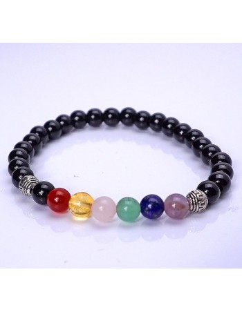 Pulsera siete chakras ónix. Pulsera con piedras naturales. 2