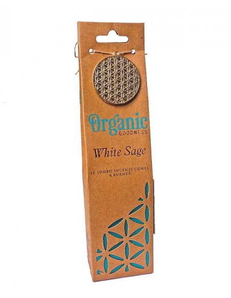 Incienso orgánico en conos Salvia Blanca.
