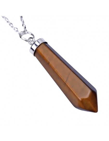 Collar de plata con colgante de piedra Ojo De Tigre. Collar de plata con colgante de piedra Ojo De Tigre.