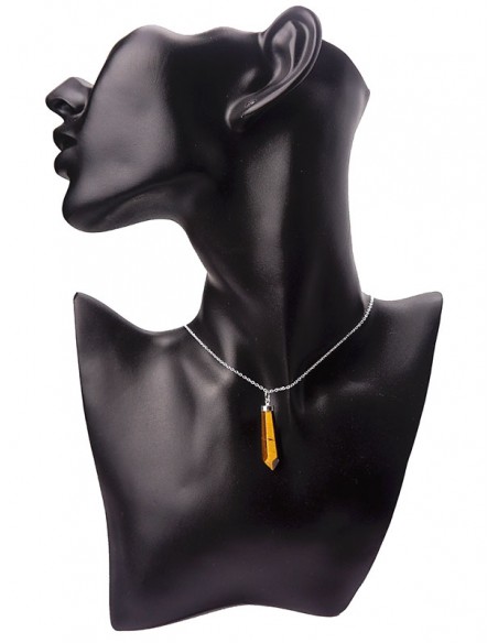 Collar de plata con colgante de piedra Ojo De Tigre. Collar de plata con colgante de piedra Ojo De Tigre.