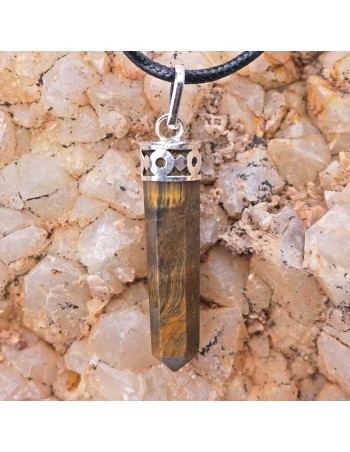 Colgante con punta de piedra ojo de tigre. 2