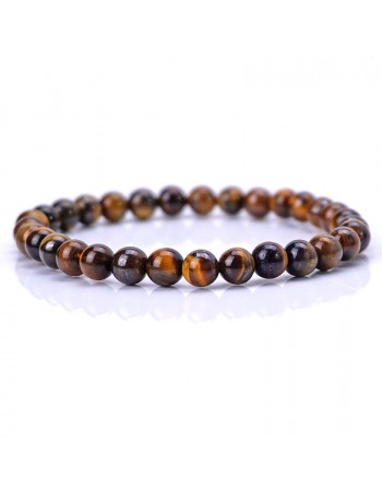 Pulsera de piedra natural, ojo de tigre-6mm.