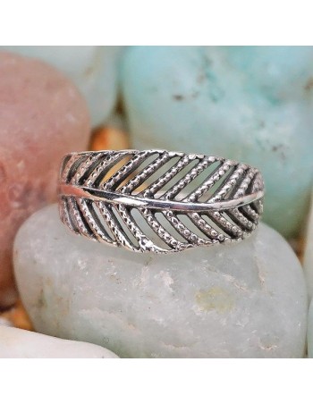 Anillo de plata diseño hoja. 2