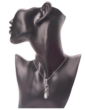 Colgante diseño pluma con amatista. 2