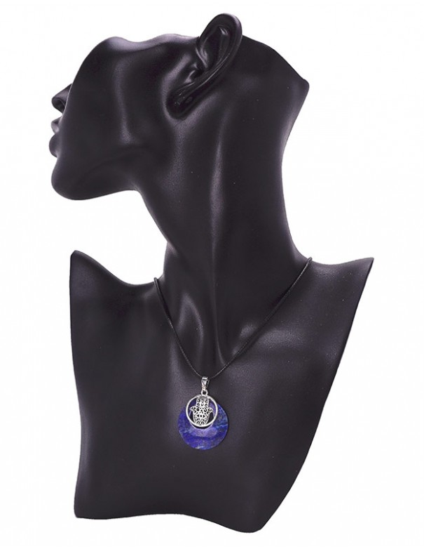 Colgante de lapislázuli con símbolo Mano de Fátima.