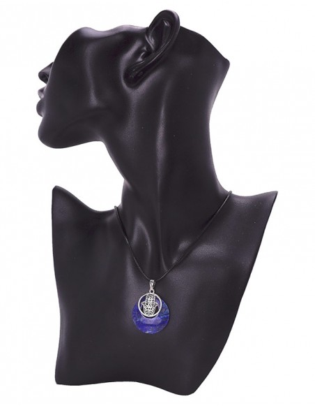 Colgante de lapislázuli con símbolo Mano de Fátima. Colgante de lapislázuli con símbolo Mano de Fátima.