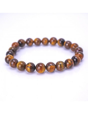 Ojo de tigre pulsera de piedra natural. Pulsera hombre con ojo de tigre