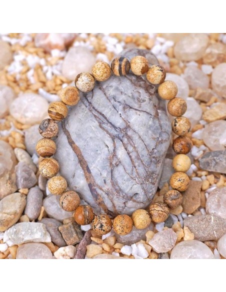 Pulsera Jaspe madera de 8mm. Piedra natural.