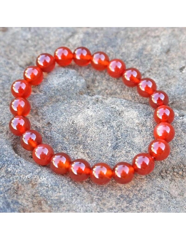 Pulsera de carneola 8mm - Piedra natural.