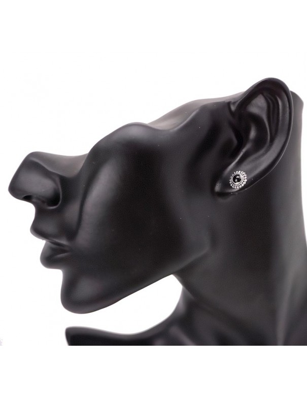 Pendientes mini de plata con piedra de ónix - Pendientes de plata y piedra natural