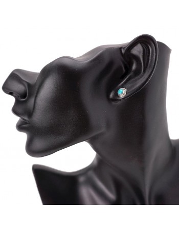 Pendientes de plata con piedra turquesa. 2