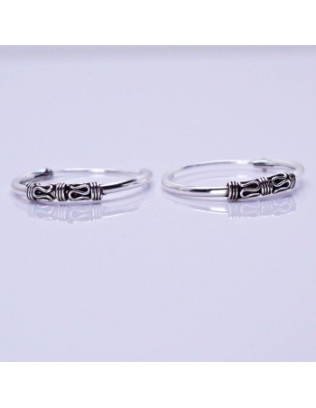 Aros de plata medianos 20 mm. Aros Bali. Aros de plata, venta online. 2