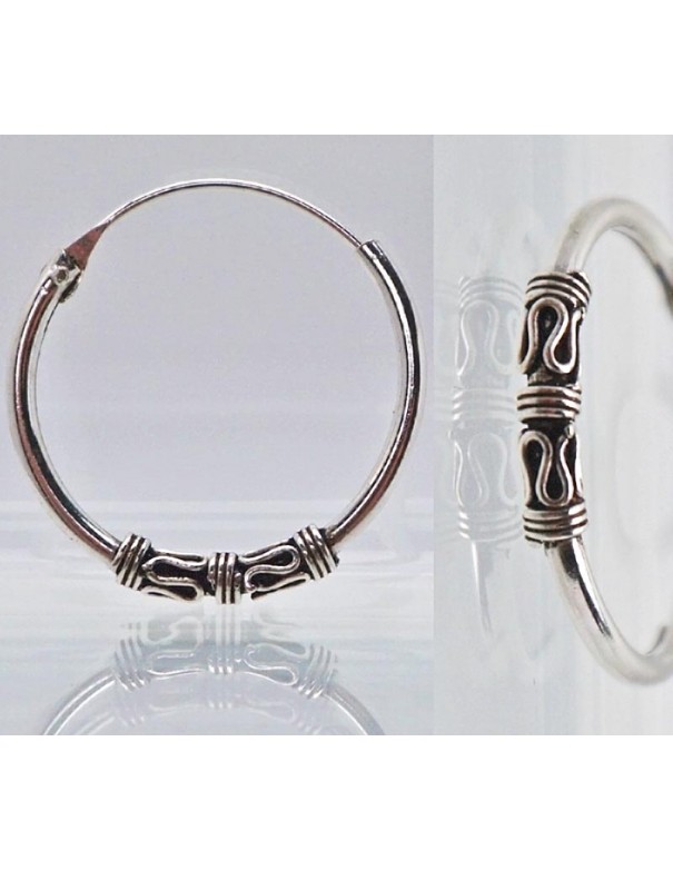 Aros de plata medianos 20 mm. Aros Bali.