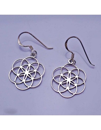 Pendientes de plata flor de la vida.
