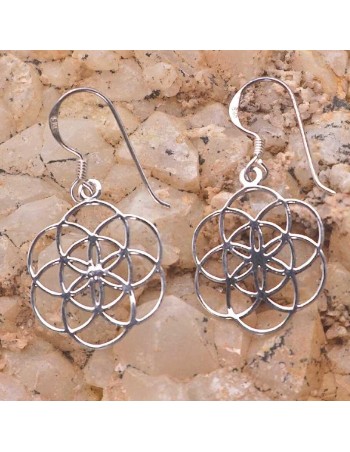 Pendientes de plata flor de la vida. 2