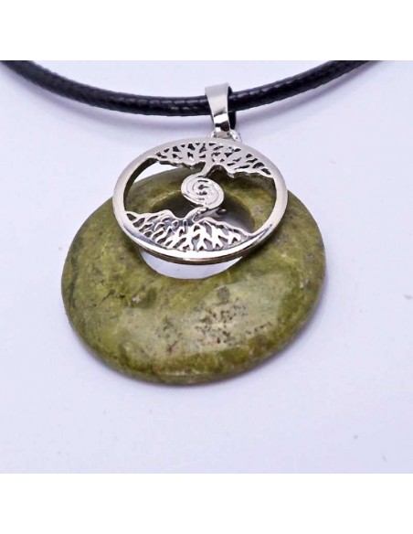 Colgante piedra Unakita con Árbol de la Vida