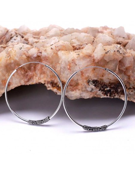 Aros de plata Bali 35mm. ref: AG14108